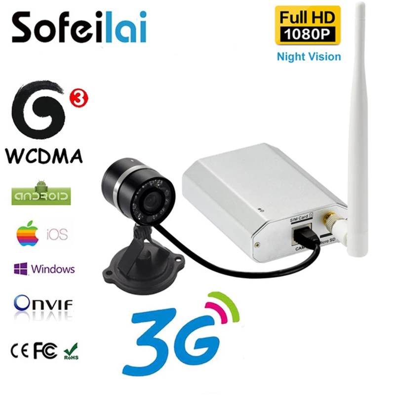 Sofeilai 3G IP мини Сетевая камера 1080P Обнаружение движения Onvif микро камеры Micro Sd карта