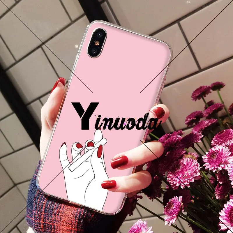 Yinuoda лучший друг макияж розовые ногти комиксы DIY аксессуары для телефонов Чехол
