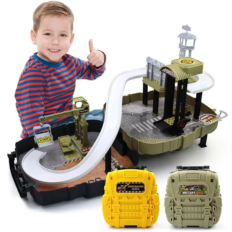

Hot Magical Car Set Educational Toys Mobile Garage Parking Toys Figure Race toy Backpack In Box Children Christmas Gift
