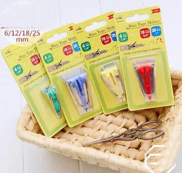 

DIY Patchwork tool kit 6/12/18/25mm 4 different size fabric wraping device bias tape maker WT039189