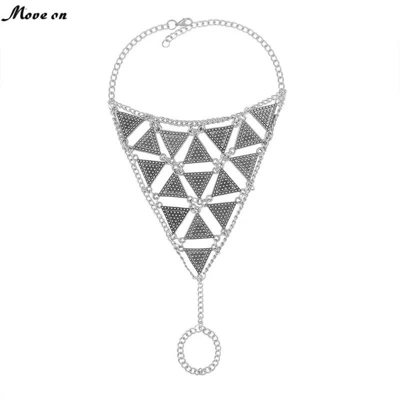 Длинные летние пляжный отдых Треугольники Ножные браслеты браслет сандалии