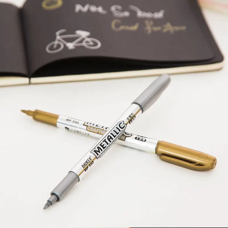 Creative stationery Metal color craft pen golden and silver paint 1.5mm Art Markers | Канцтовары для офиса и дома