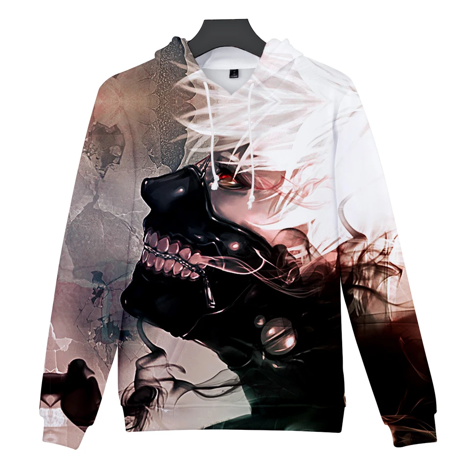 New Hoodies 3D Print Tokyo Ghoul Sweatshirt Long Sleeve Harajuku Men/women Clothes Tops Kpop Hip Hop | Мужская одежда