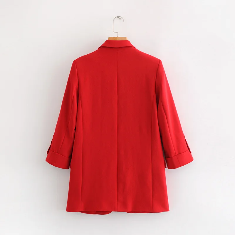 LTD1198216 ELYB New Solid Blazer Women Notched Coat Lady Fashion Long Sleeves OL Patchwork Buttons Slim Vestidos | Женская одежда