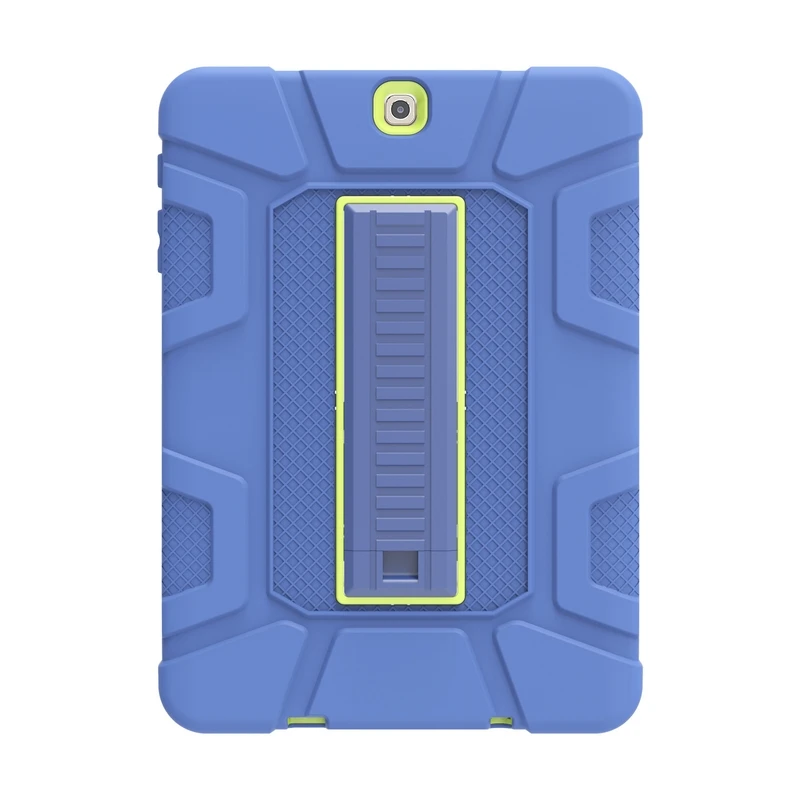 navy and apple green 3 в 1 Бронированная подставка силиконовая гибридная прочная сверхпрочная крышка для samsung Galaxy Tab S2 9,7 T810 T811 T813 T815 чехол+ ручка - Цвет: navy and apple green