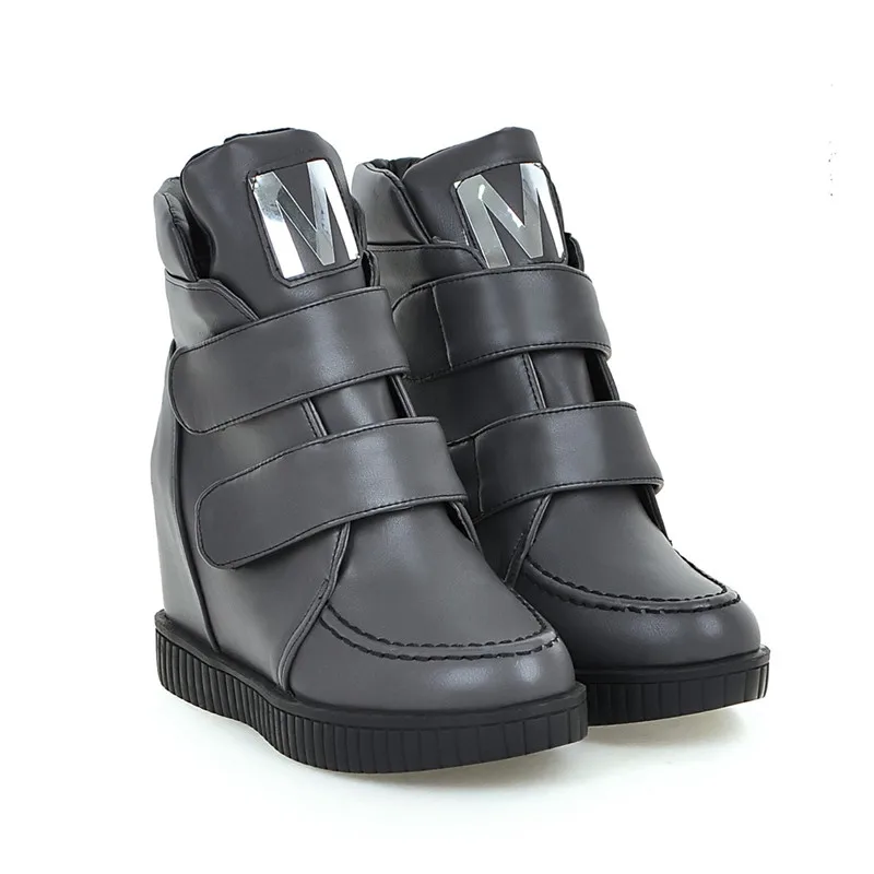 Женские ботильоны на липучке Smirnova Зимние с круглым носком увеличивающие рост для