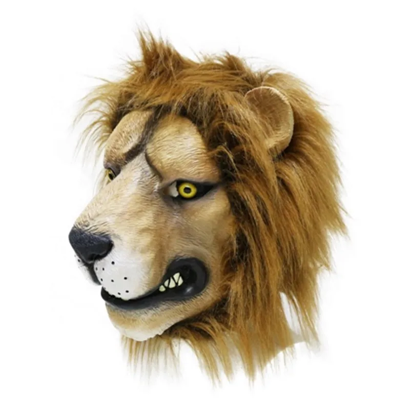 Новинка костюм на Хэллоуин украшение для косплея латексная маска льва в виде