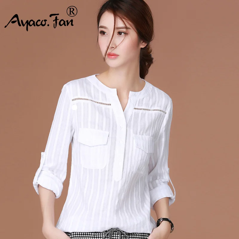 2018 Новинка весны blusas femininas Camisas рубашка с длинными рукавами женская одежда белая
