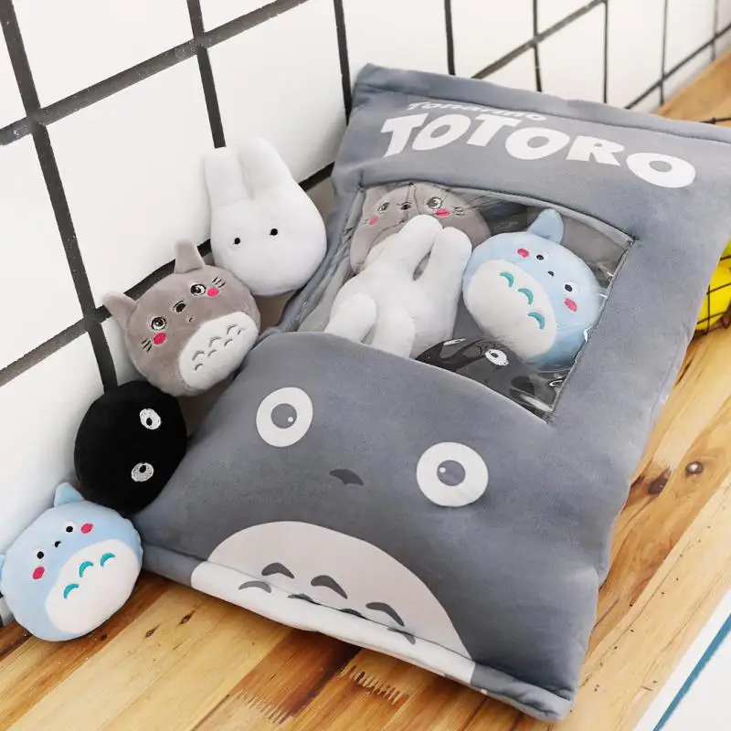 baf of My beighbt Тоторо плюшевая игрушка японского аниме мультфильм Черный кот Белый Синий Тоторо мягкая кукла детская игрушка подарок