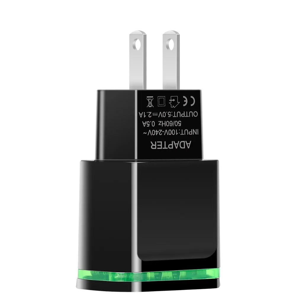 Универсальный EU/штепсельная вилка стандарта США 2 порта со светодиодной