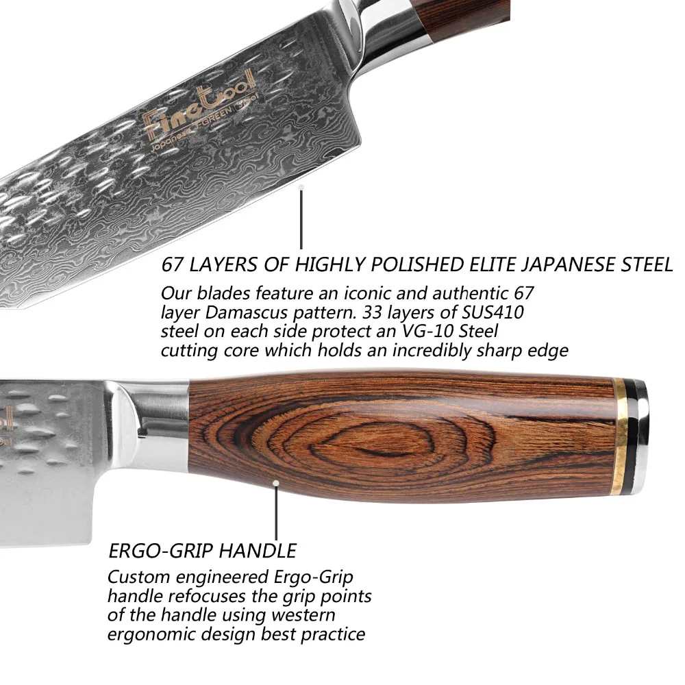 Кухонные ножи 8 дюймов профессиональные японские шеф-повара Дамаск