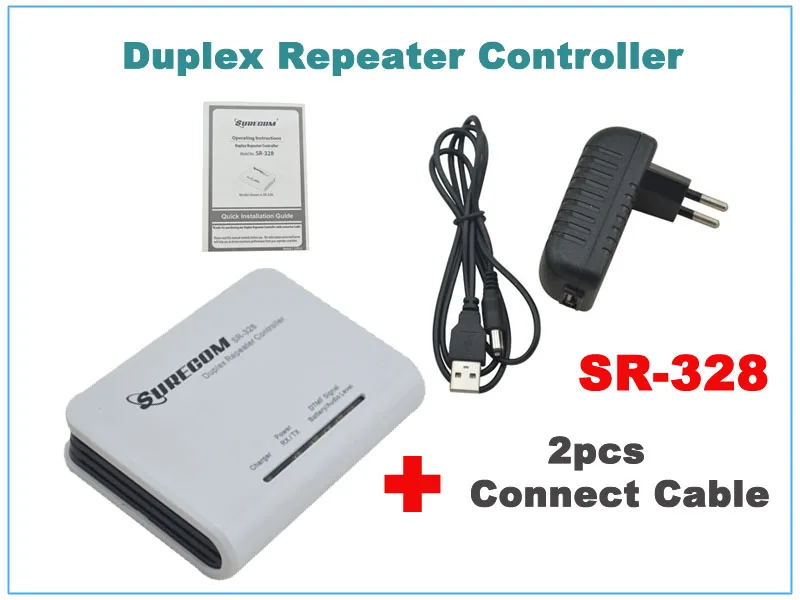 Surecom SR-328 Radio Duplex Repeater Controller with 2pcs Radio Connect Cables (Cable for options) surecom repeater