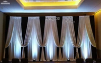 3m x 6m white wedding backdrop black swags stage curtain decoration