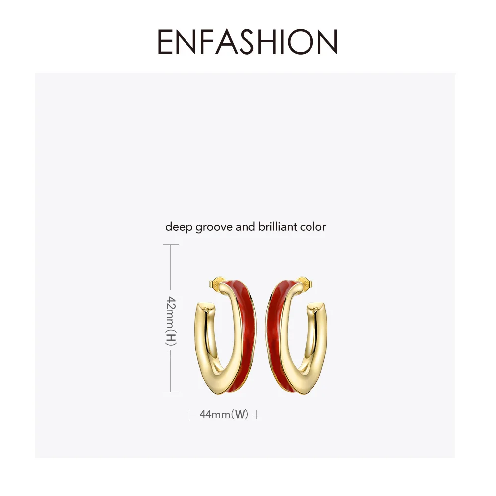 Женские круглые серьги Enfashion красные витые кольца украшения для праздника