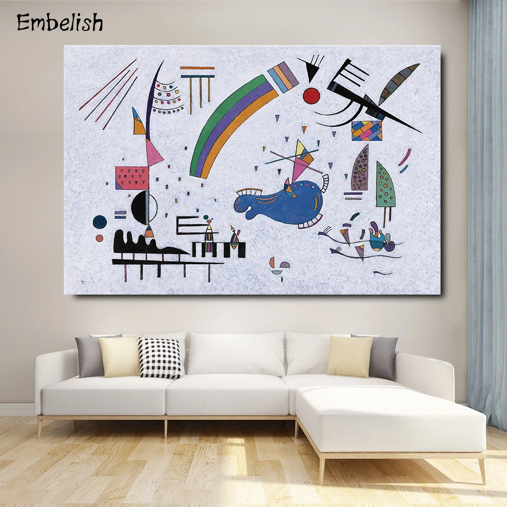 

Embelish 1 Pieces Abstract HD Canvas Oil Paintings For Living Room Modern Home Decor Wall Art Pictures Bedroom Kandinsky Posters