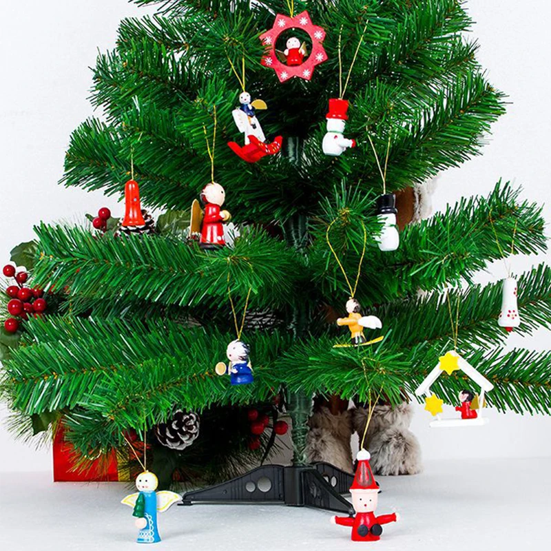 

12 шт./компл. Рождественское украшение, ангел, Троян, снеговик, Рождественское украшение, мультяшная кукла, подвеска для дома, рождественские и новогодние украшения