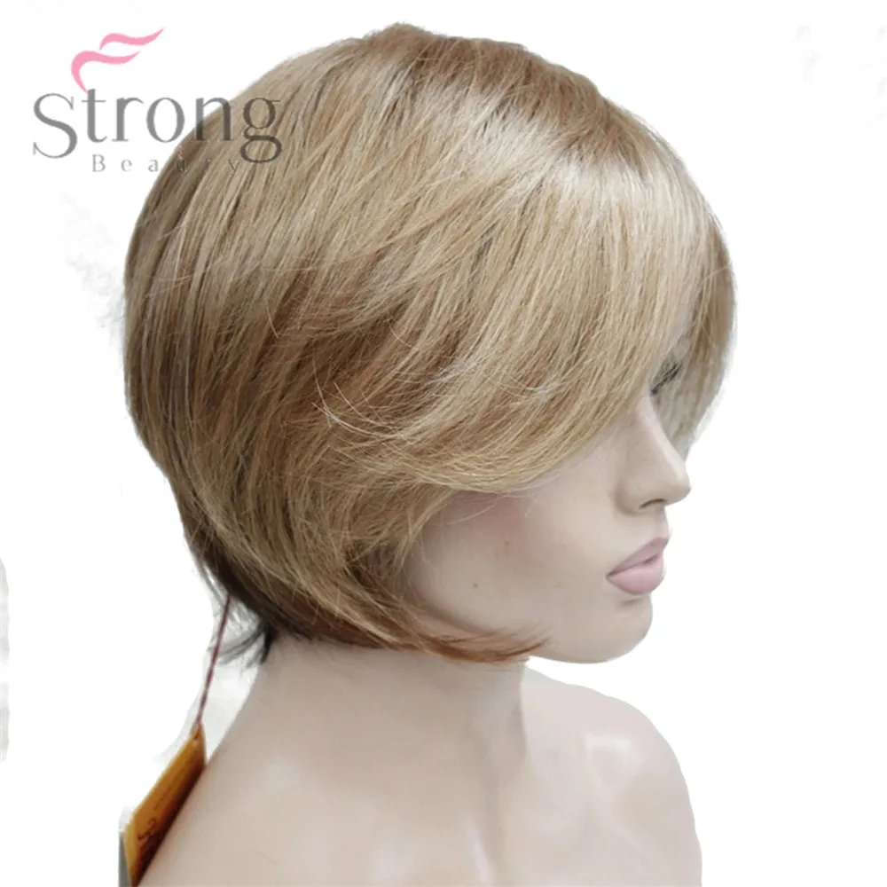 StrongBeauty женские парики синтетические волосы Бургундия/Блонд короткий Боб Прическа натуральный парик