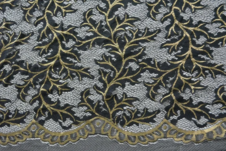 

5 ярдов волнистый край лист вышивка нейлон украшенная кружевная ткань для невесты