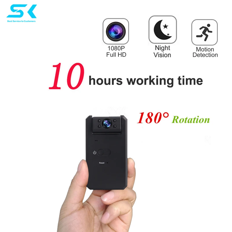 SC работает 10 часов 1080P инфракрасная мини-камера ночного видения няня Цифровая микро-камера обнаружения движения мини-видеокамера pk SQ8 SQ11 - Цвет: Black