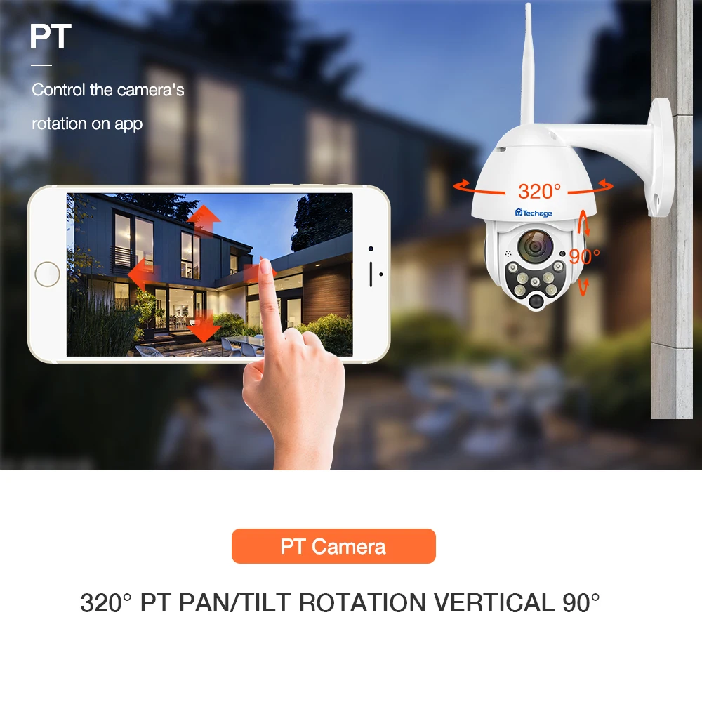 Techage 1080P Беспроводная PTZ IP камера скоростная Купольная Wi Fi видеонаблюдения 2