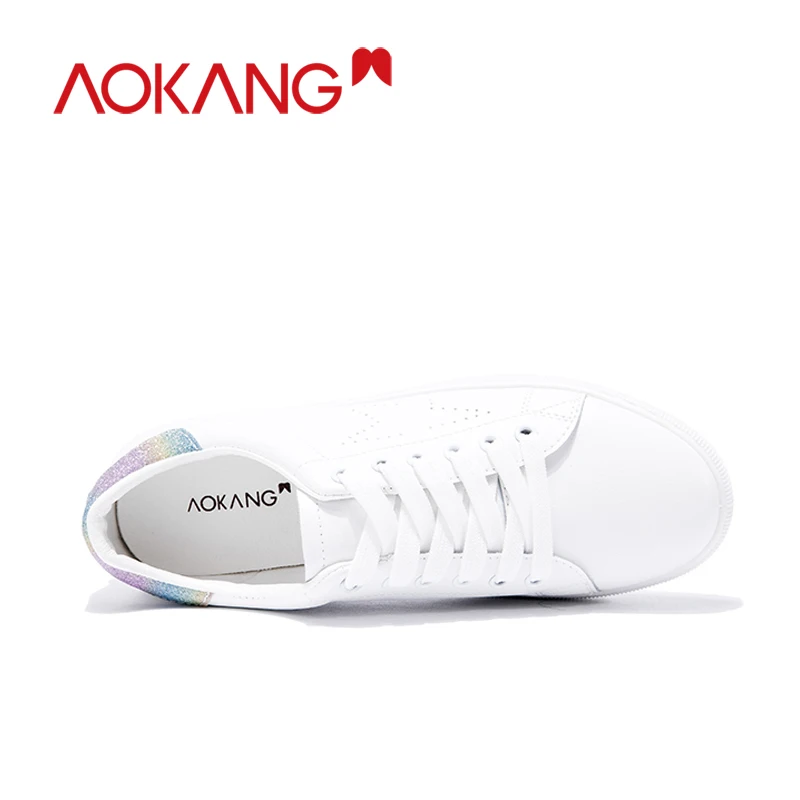 AOKANG/Новинка Дизайнерская обувь женские кроссовки на танкетке и платформе
