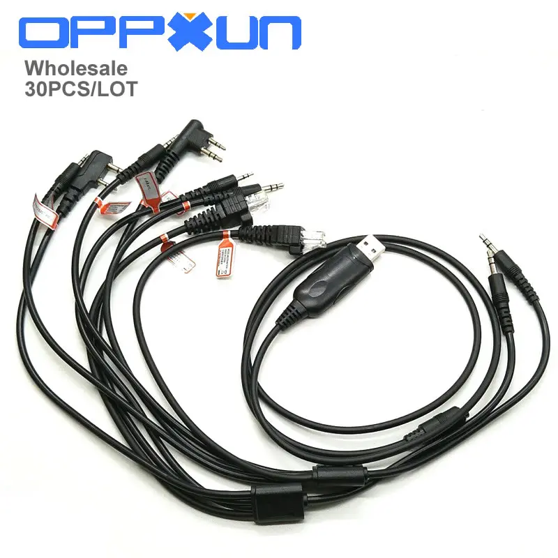 

30PCS/LOT 8 in 1 USB Programming Cable For YAESU BAOFENG UV-5R for Kenwood for Motorola Radio For ICOM Retevis H777 Walkie Talki