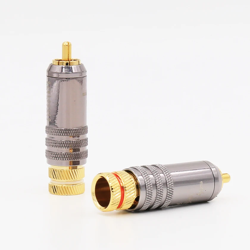 4 шт. Hi-End аудио WBT-0152 Позолоченные RCA запирающие Вилки аудио, видео разъемы