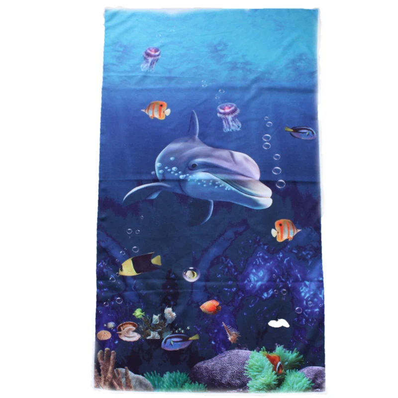 Бестселлер банное полотенце подводный мир узор 100% полиэстер принт пляжное