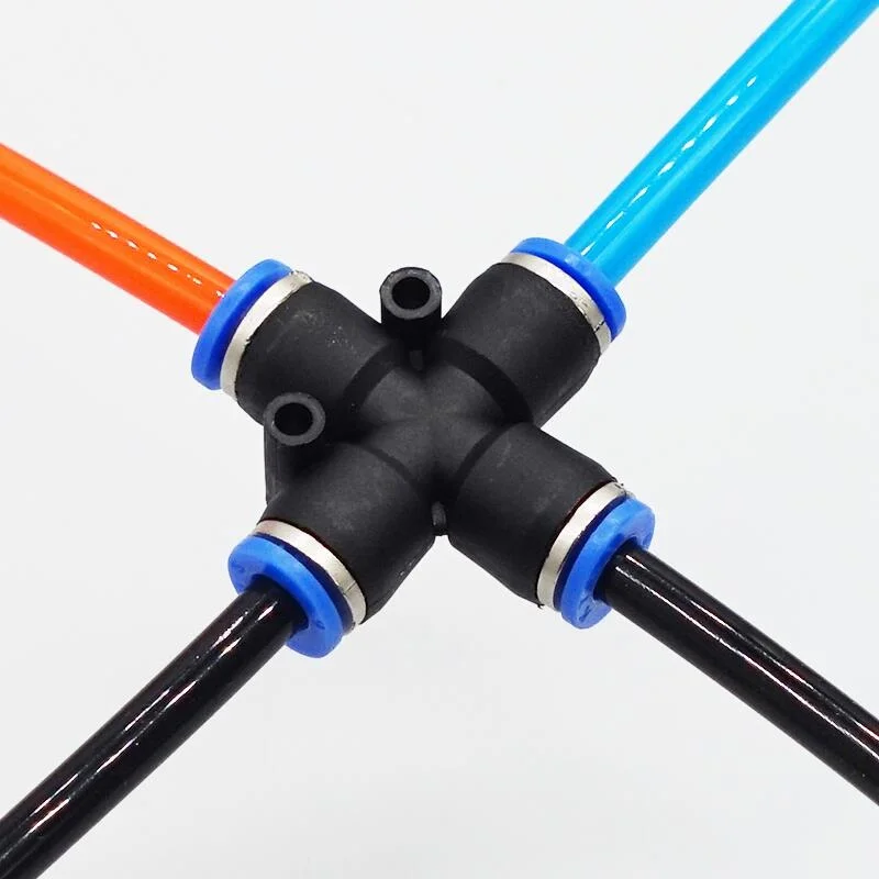 10 шт./лот крестообразный четырехтрубочный Соединительный пневматический