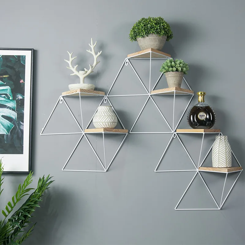 

Wall Shelf Decoration Wall Plaid Simple Creative Wood Shelf Wall Hanging Shelf
