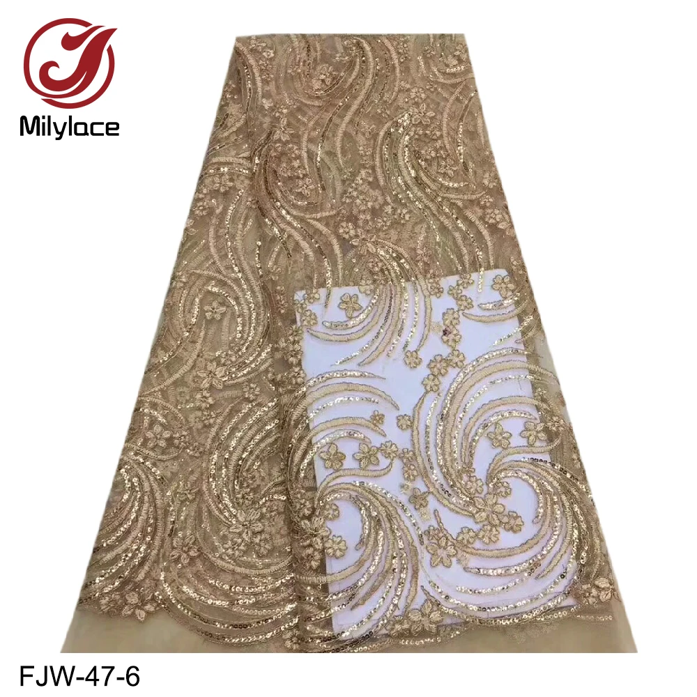 Африканская кружевная ткань 2019 Высококачественная с вышитыми блестками