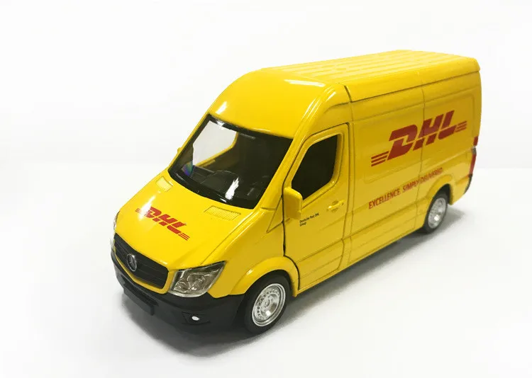 YELLOW Игрушечный автомобиль из сплава, грузовик, DHL, 1:36, мини-автомобиль, копия, Авторизованная оригинальной фабрикой, модель, коллекция игрушек - Цвет: YELLOW