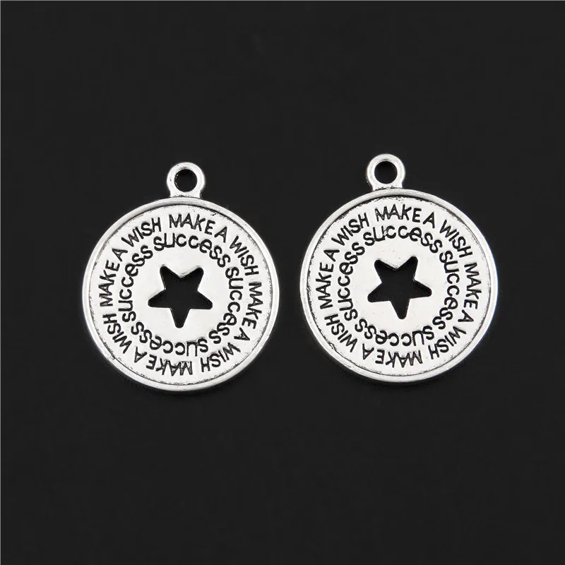

10 шт., серебряные круглые подвески с наилучшими пожеланиями