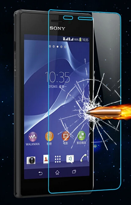 2.5D прозрачное 0 3 мм взрывозащищенное Закаленное стекло для экрана Sony Xperia M2 Aqua verre