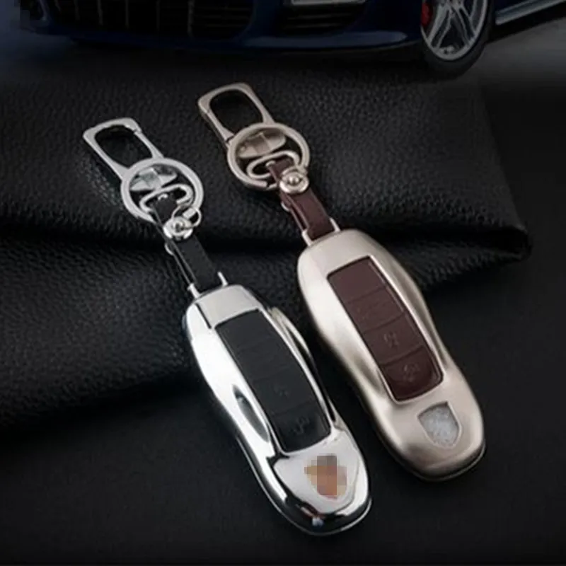 Автомобильный брелок для ключей из нержавеющей стали и кожи Porsche роскошный стиль