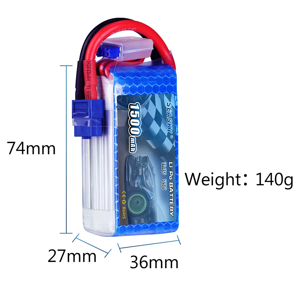 2 шт. батарея lipo secky 3S 11 1 В 1500 мАч 75C RC XT60 для FPV drone|Детали и аксессуары| |