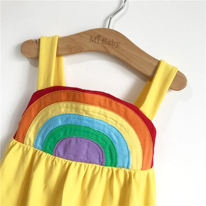 2019 New rainbow Baby Girl Dress 9M-5 Years Girls Birthday Dresses cotton party princess dress with Jewelry | Детская одежда и