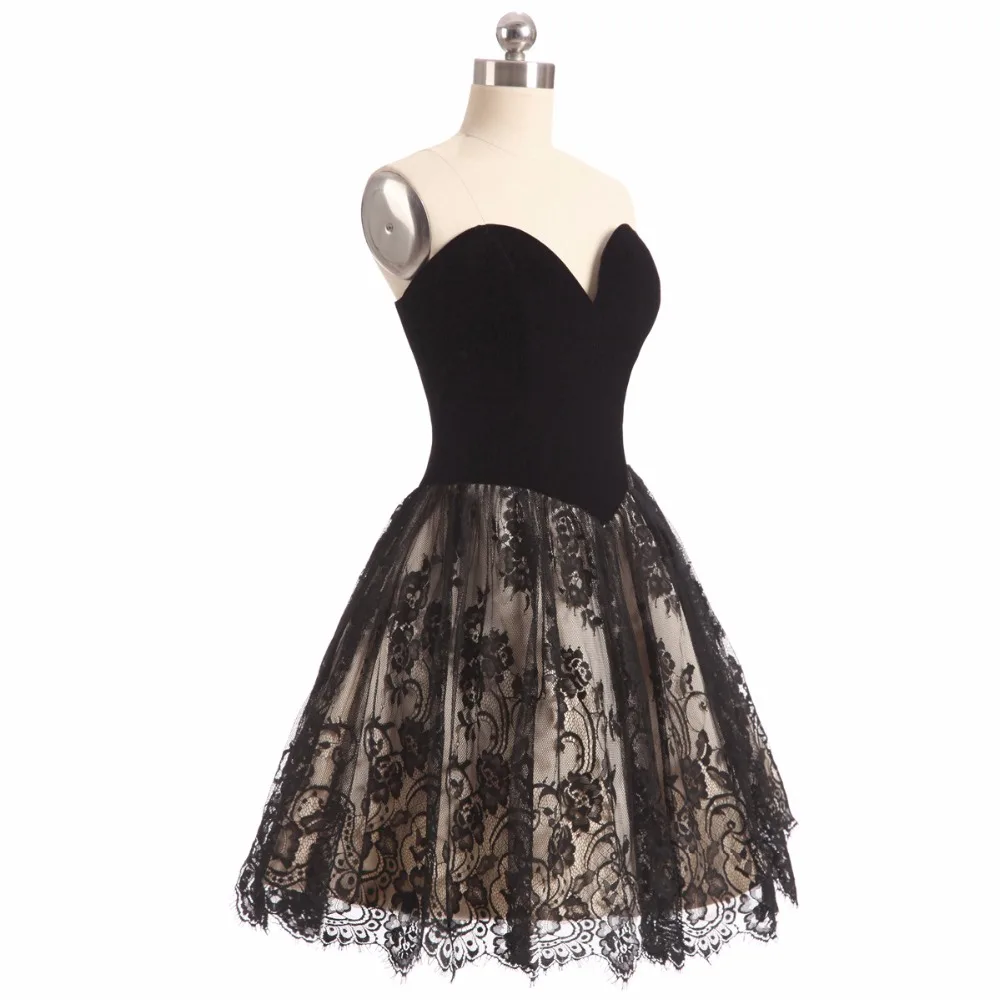 Forevergracedress 2017 линия черный Цвет Кружева коктейльное платье пикантные без рукавов