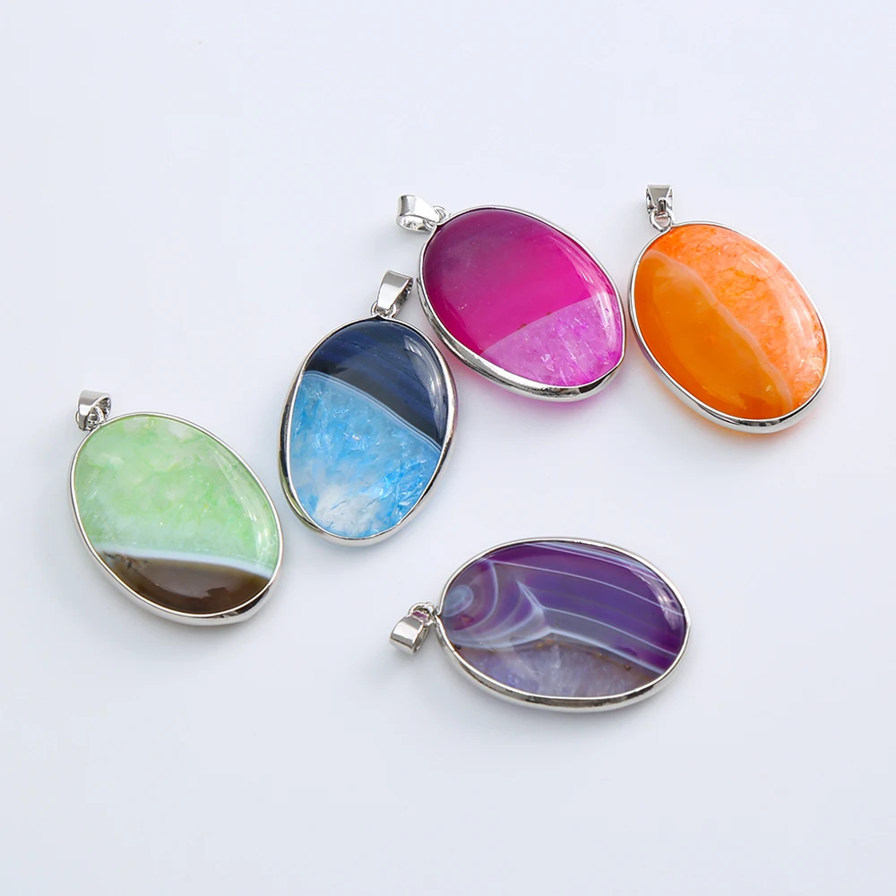 5 шт. женские Овальные Подвески из натурального камня|stone pendant|natural stone pendantstone pendant
