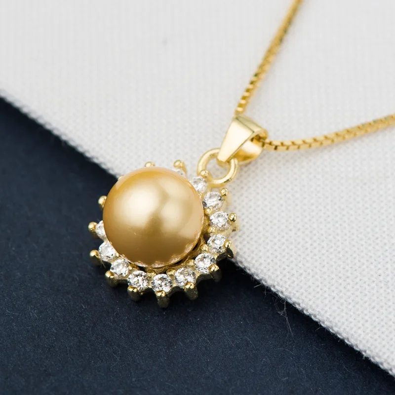 Серебро 925 пробы серебро ожерелье жемчуг кулон ювелирное изделие Подсолнух