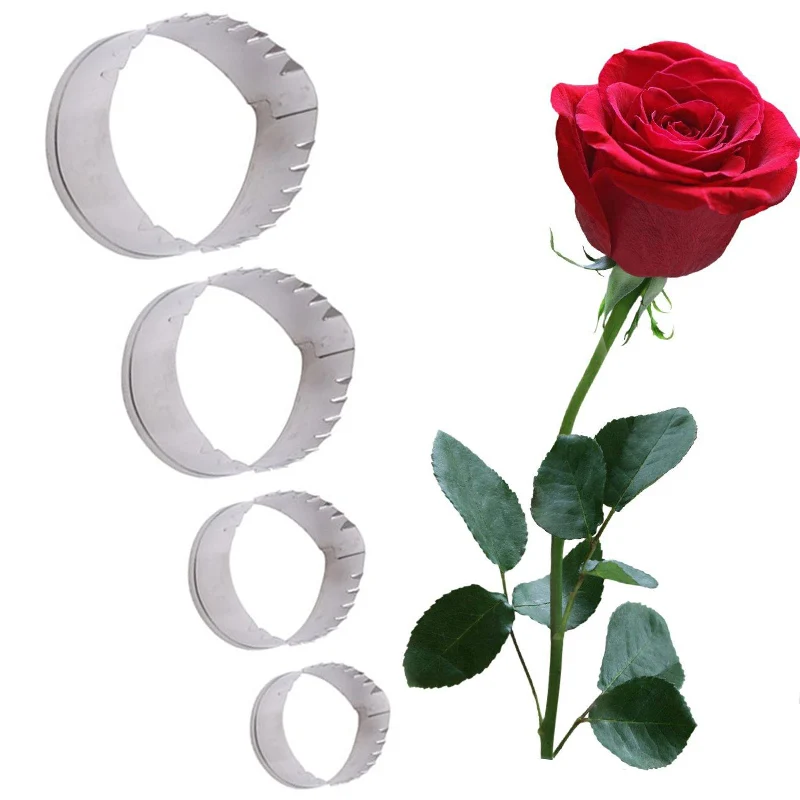 4 шт./компл. Нержавеющая сталь выросли зеленые листья печенья 3D помадка кекс