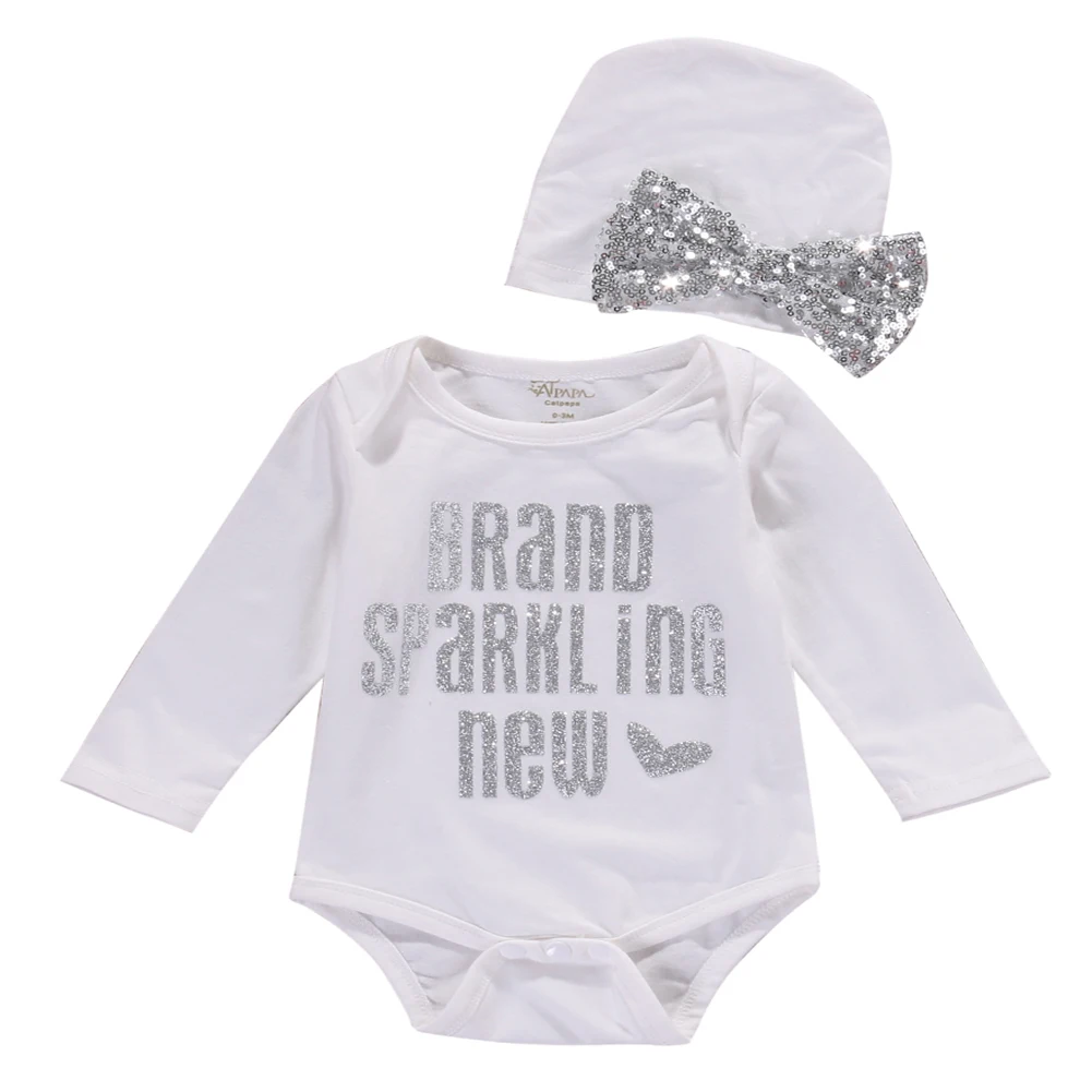Hi Baby Store/комплект из 2 предметов с блестками для новорожденных девочек боди