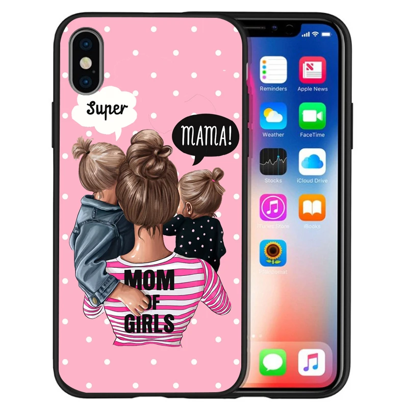 Супер I Love Mama мышь папа мама мальчик детский чехол для чехла iphone 8 7 X XS Max XR 6 7 8 плюс 5S SE мягкий чехол Etui
