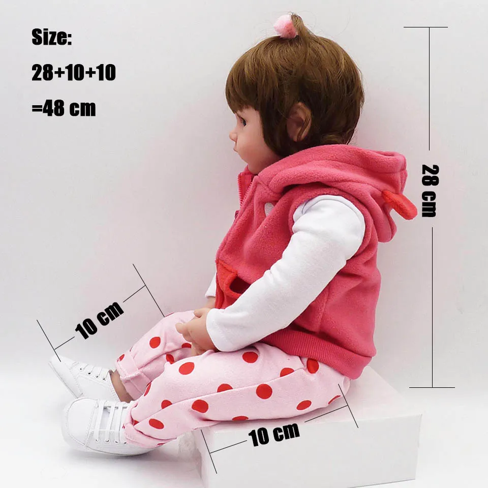 KEIUMI 18 ''новорожденный силиконовый Menina Reborn Baby Doll Милый Панда мультфильм Bebê день детей подарки с 3 шт. заколки для волос