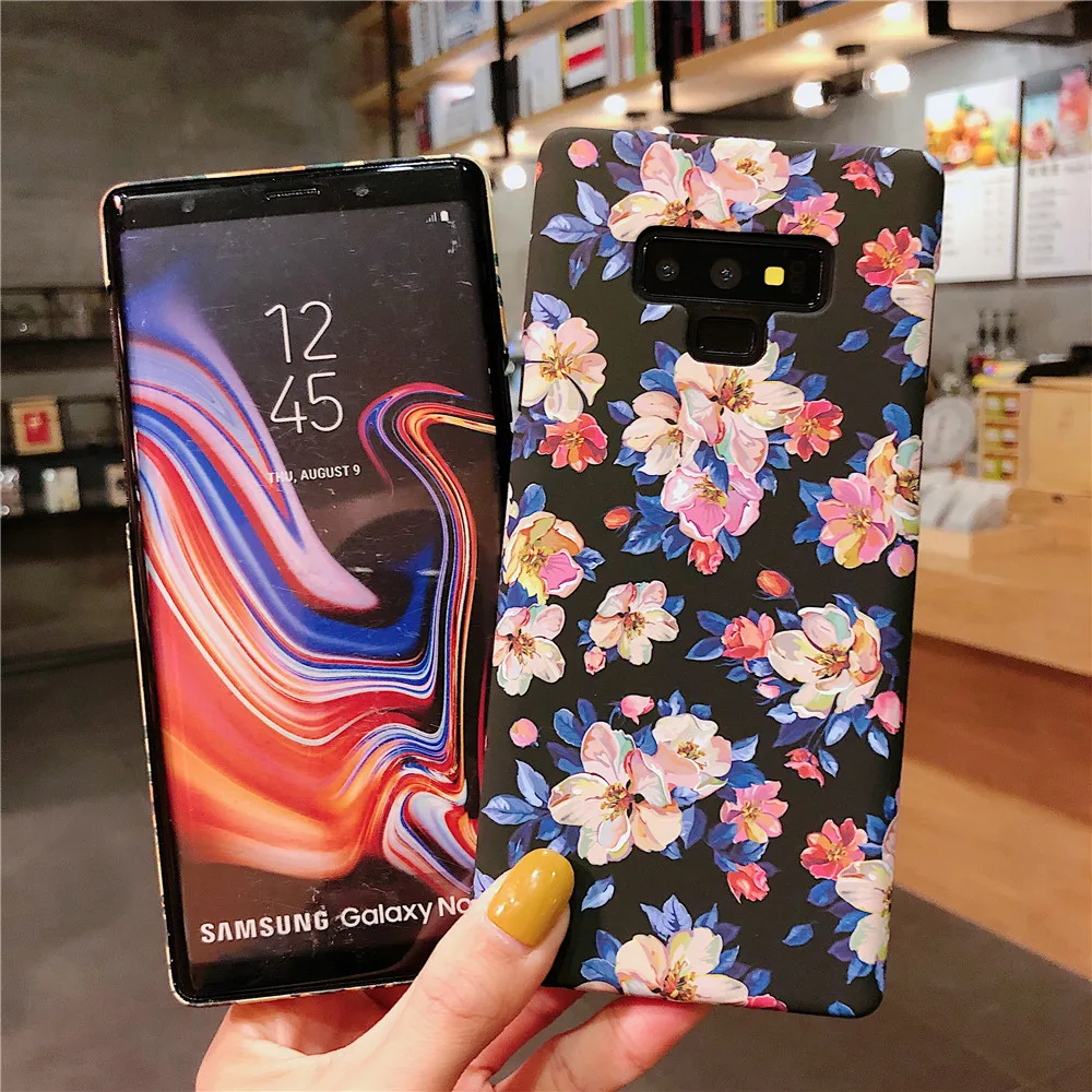 Светящийся чехол для samsung S8 9 10 Plus желтый цветок Орхидея Жесткий ПК Красивая