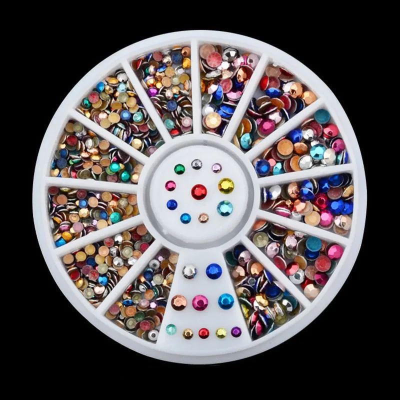

MIOBLET New Acrylic Nail Rhinestones Decorations Glitter DIY Manicures Nails Wheel 3D Crystal Rhinestone Nails Tools Accessoires