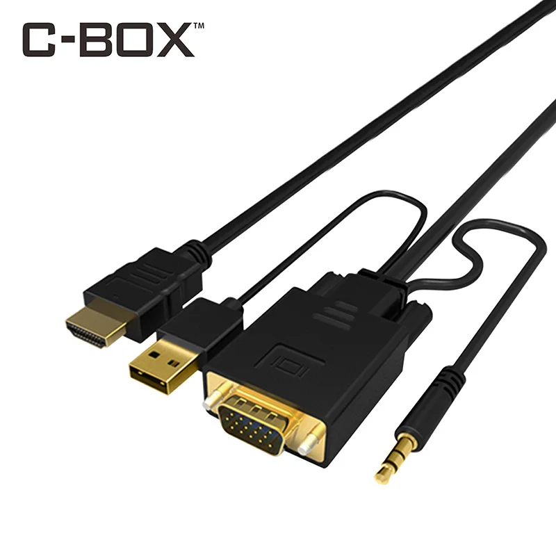 C-BOX VGA кабель HDMI 1080 P с USB Мощность 3 5 мм аудио-видео CE RoHS для портативных ПК ТВ