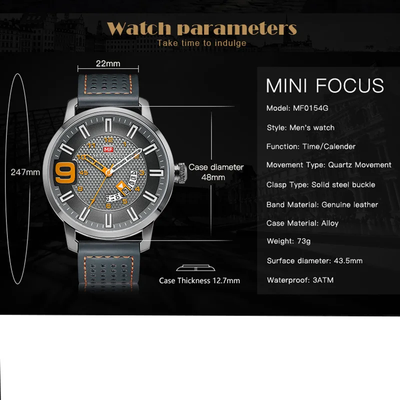 MINIFOCUS известный бренд часы для мужчин Военная армейская Пряжка большой размер