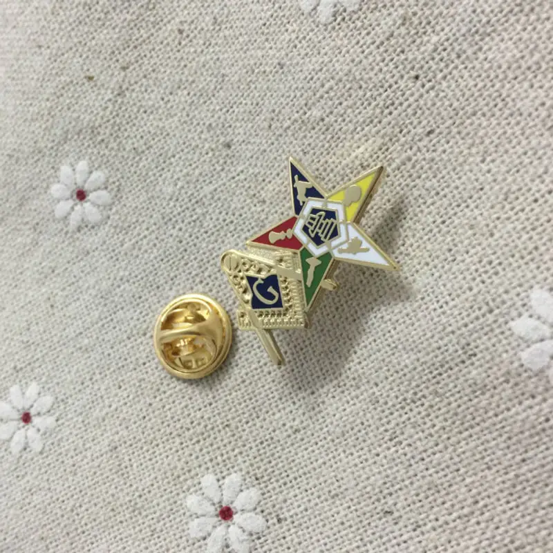 50 шт. эмалированные булавки значок угольник и циркуль OES Лацкан Pin заказ Восточной