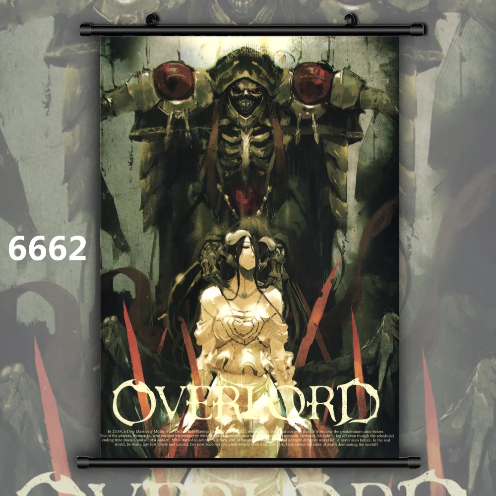 6662 Overlord Albedo Ainz Ooal Платье Аниме Манга настенный плакат свиток - Цвет: 6662